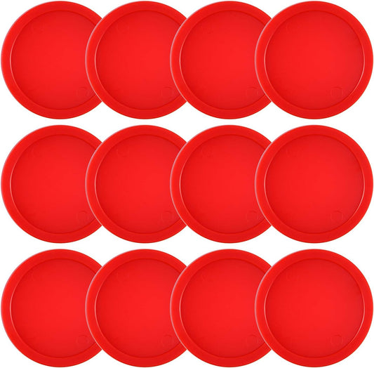 12 Pieces Home Air Hockey Pucks 2.5 Inch Heavy Replacement Pucks for Game Tables Equipment Accessories, 12 Grams
