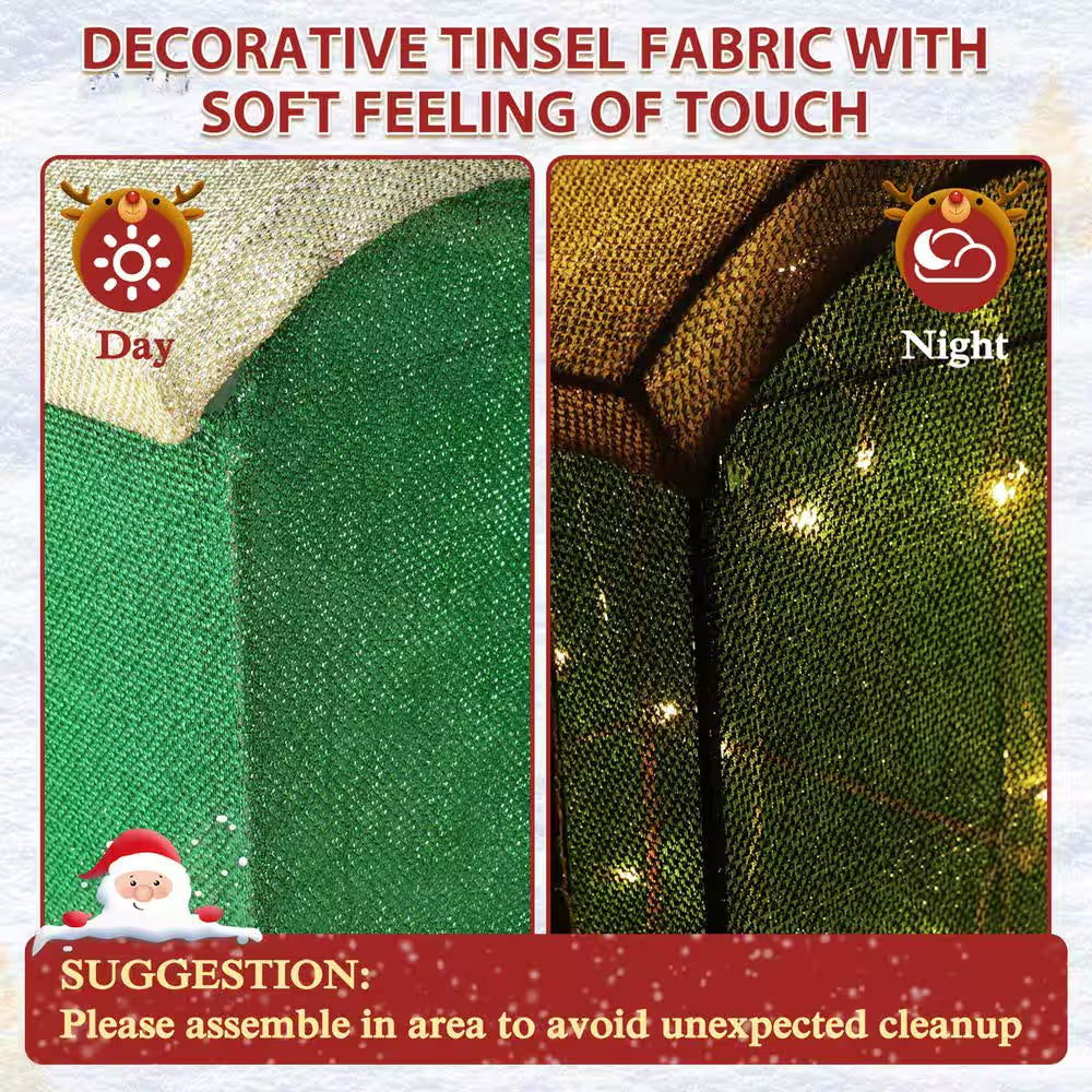 5 Ft. Train Set Outdoor Holiday Yard Decoration Warm White LED with Christmas Tree and Gift Box