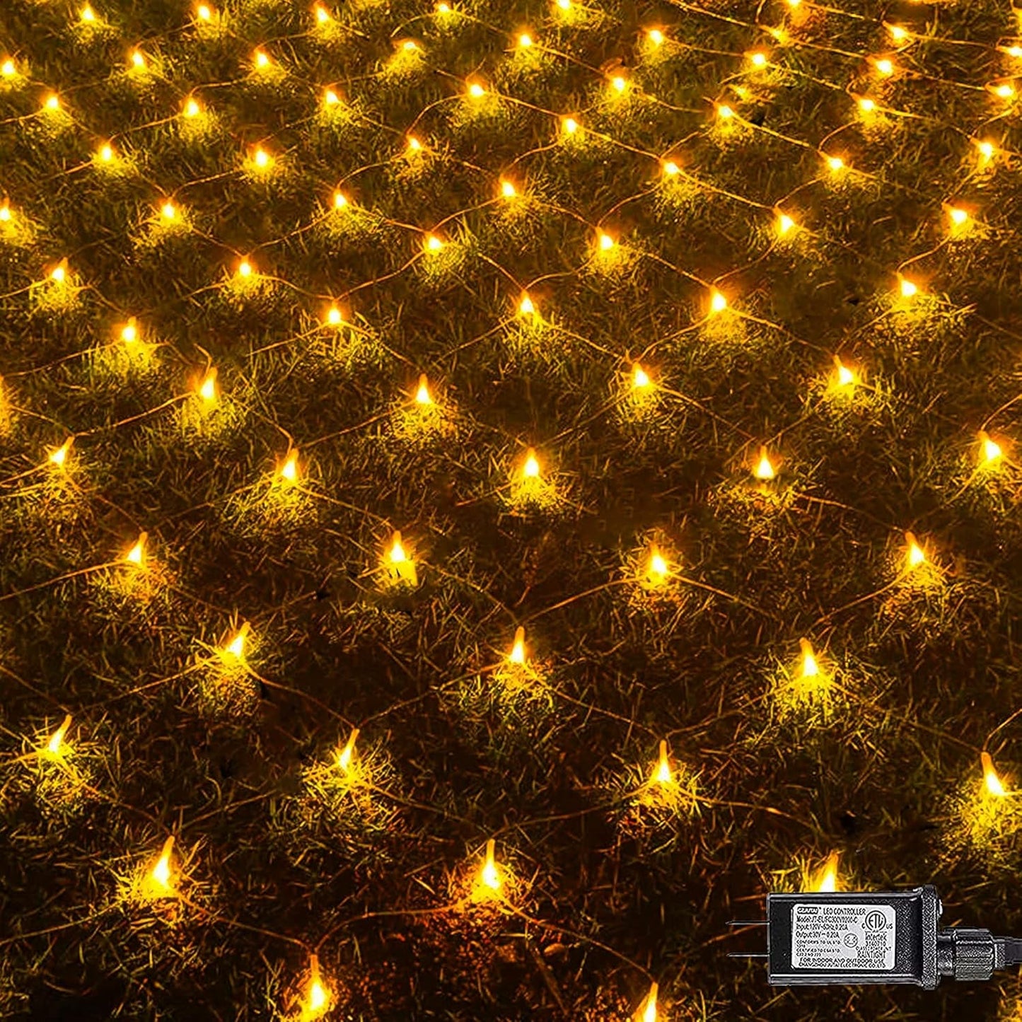 Christmas 360 LED Net Lights, 12 FT X 5FT Christams Outdoor String Lights 8 Modes Waterproof Connectable Xmas Decorations for Indoor Bushes Garden Party Holiday Decor (Warm White)