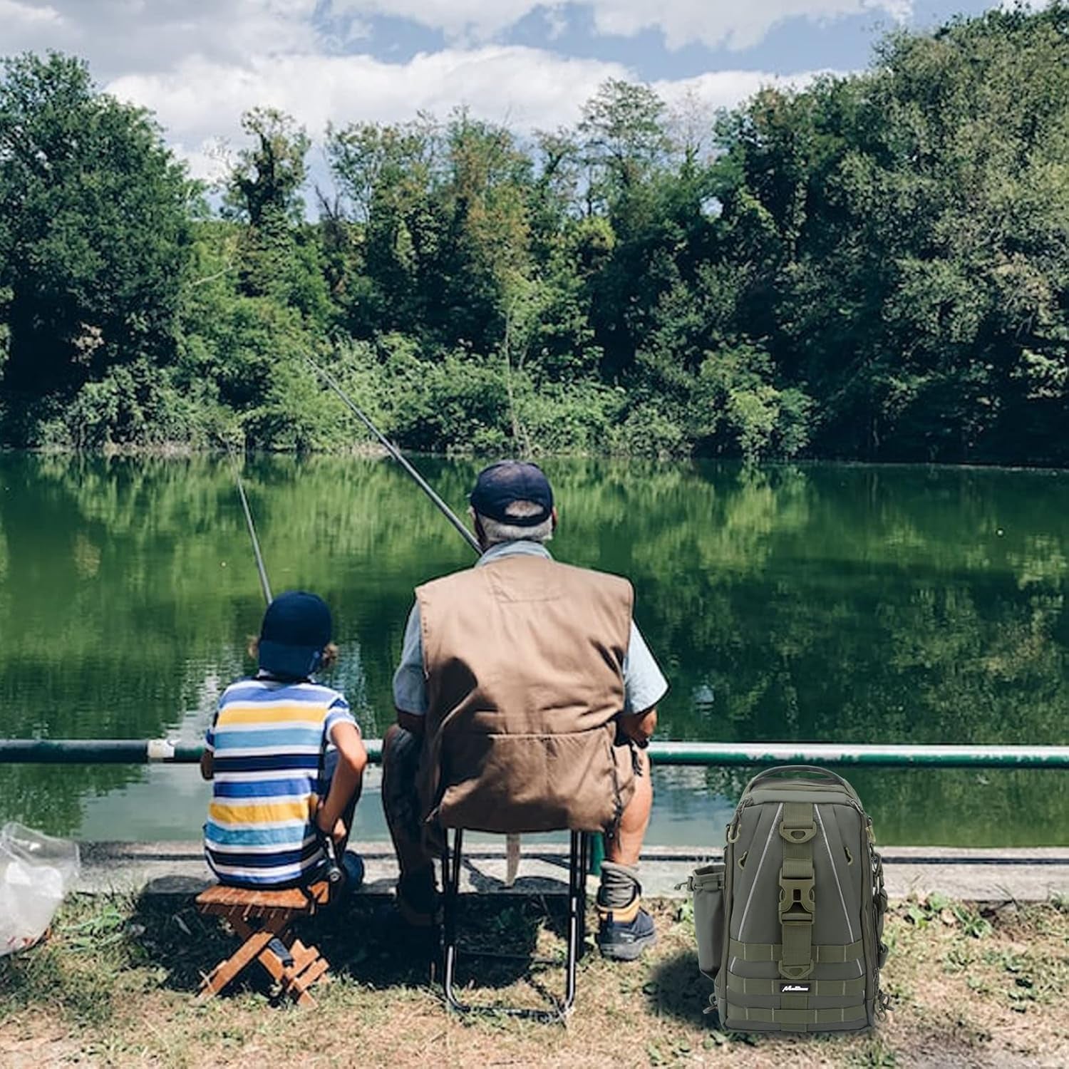 Fishing Backpack Tackle Bag, Fishing Tackle Backpack with Rod Holder