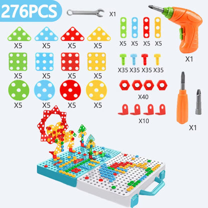 Electric Drill Nut Disassembly Match Tool Toys- Children Educational Assembled Blocks Sets Tools for Boys Design Building Toys