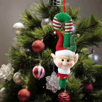 Festive Holiday Santa Claus Plush Doll Christmas Tree Decoration Hanging Ornament Cute Xmas Decorative Elf Toy