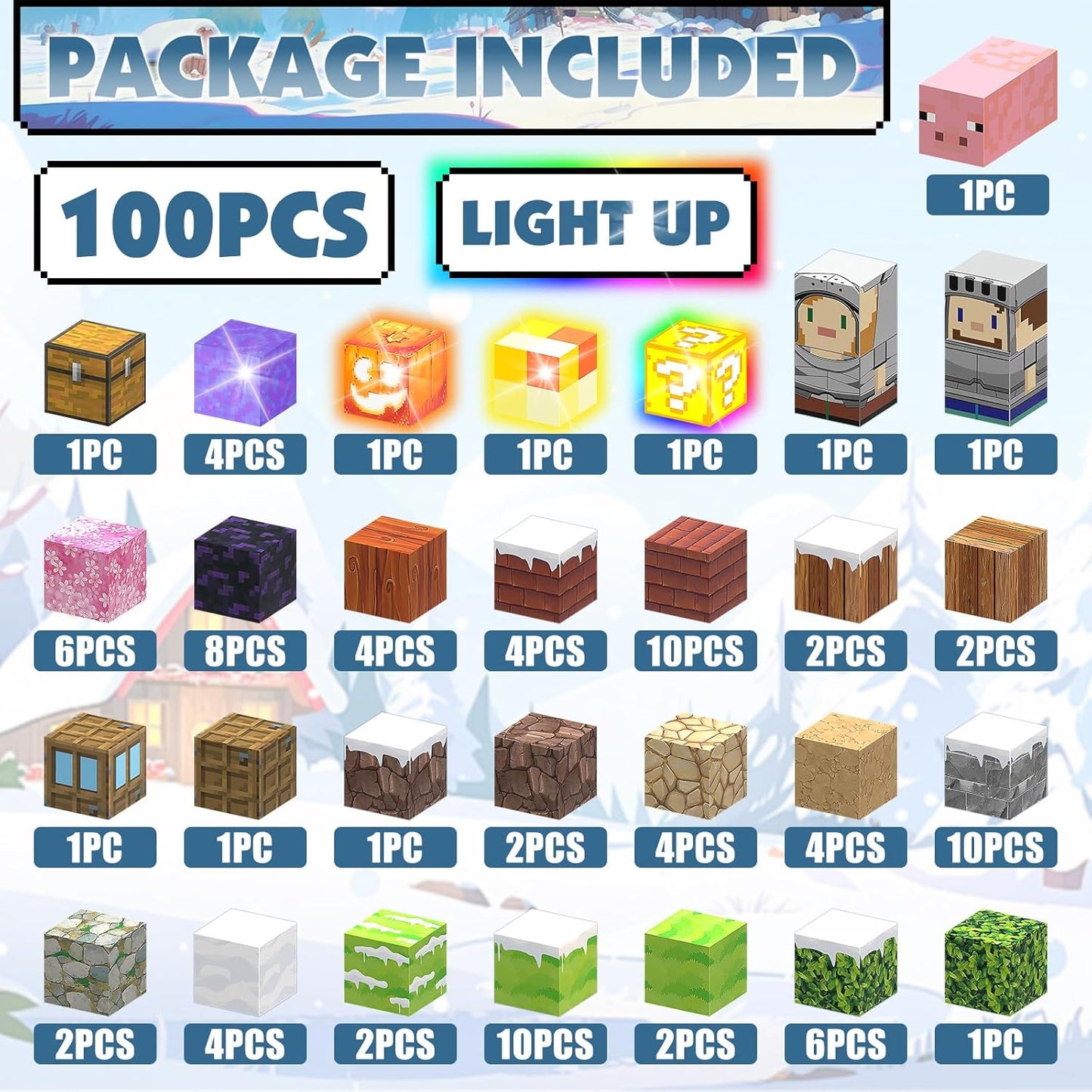 Magnetic Building Blocks Construction Toys STEM Montessori Sensory Toys- Magnet Cubes with Light Blocks- Stacking Toy Christmas Birthday Gifts for Kids Boys Girls Age 3-4 4-8 8-12