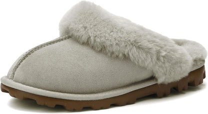 Women'S Genuine Australian Sheepskin Slippers, 100% Shearling, 8Mm Memory-Foam, Hard Bottom Slipper