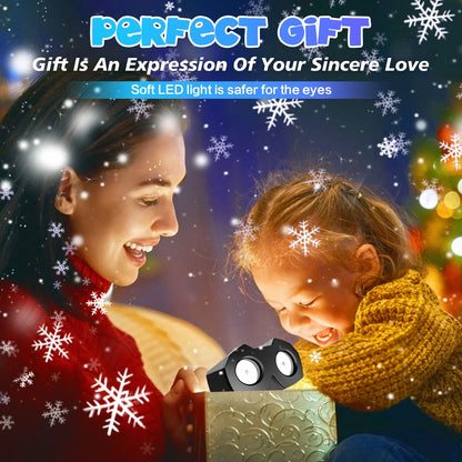Snowflake Projector Lights,  Christmas Snow Night Projection Lamp, IP65 Waterproof Outdoor LED Snow Spotlight for Halloween Holiday Party Home Decor Garden Light Projector, with Remote Control