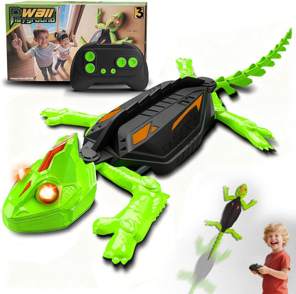 Wall Climbing RC Chameleon Toy for Kids, Rechargeable Remote Control Lizard Toy with LED Eyes, Dual Mode Floor & Wall Driving, Christmas Halloween Birthday Gift for Boys Girls Ages 3+