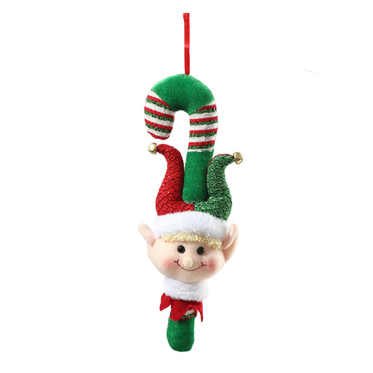 Festive Holiday Santa Claus Plush Doll Christmas Tree Decoration Hanging Ornament Cute Xmas Decorative Elf Toy