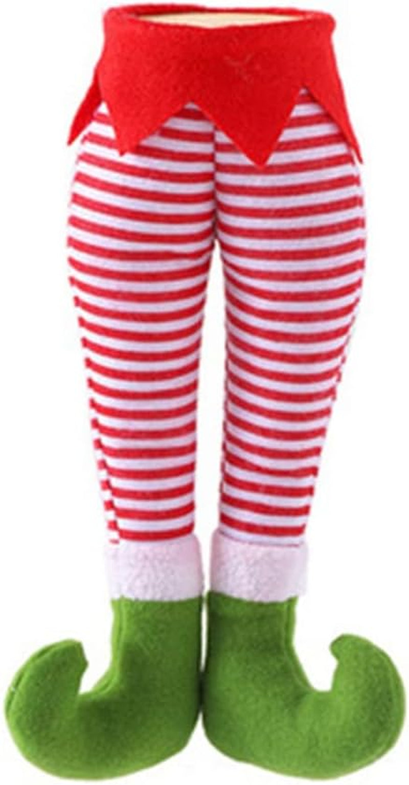 Christmas Elf Stuffed Legs Stuck Tree Topper Decorations Plush Santa Elf Leg Hanging Ornaments Xmas Holiday Indoor Outdoor Party Home Decor Fireplace Car Christmas Ornament