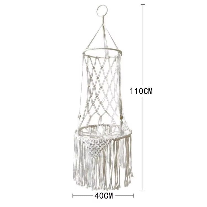 Pet Cat Hammock Swing Bed- Bohemian Handwoven Tapestry Cotton Macrame for Home Bedroom Decoration Wall Hanging without Mat