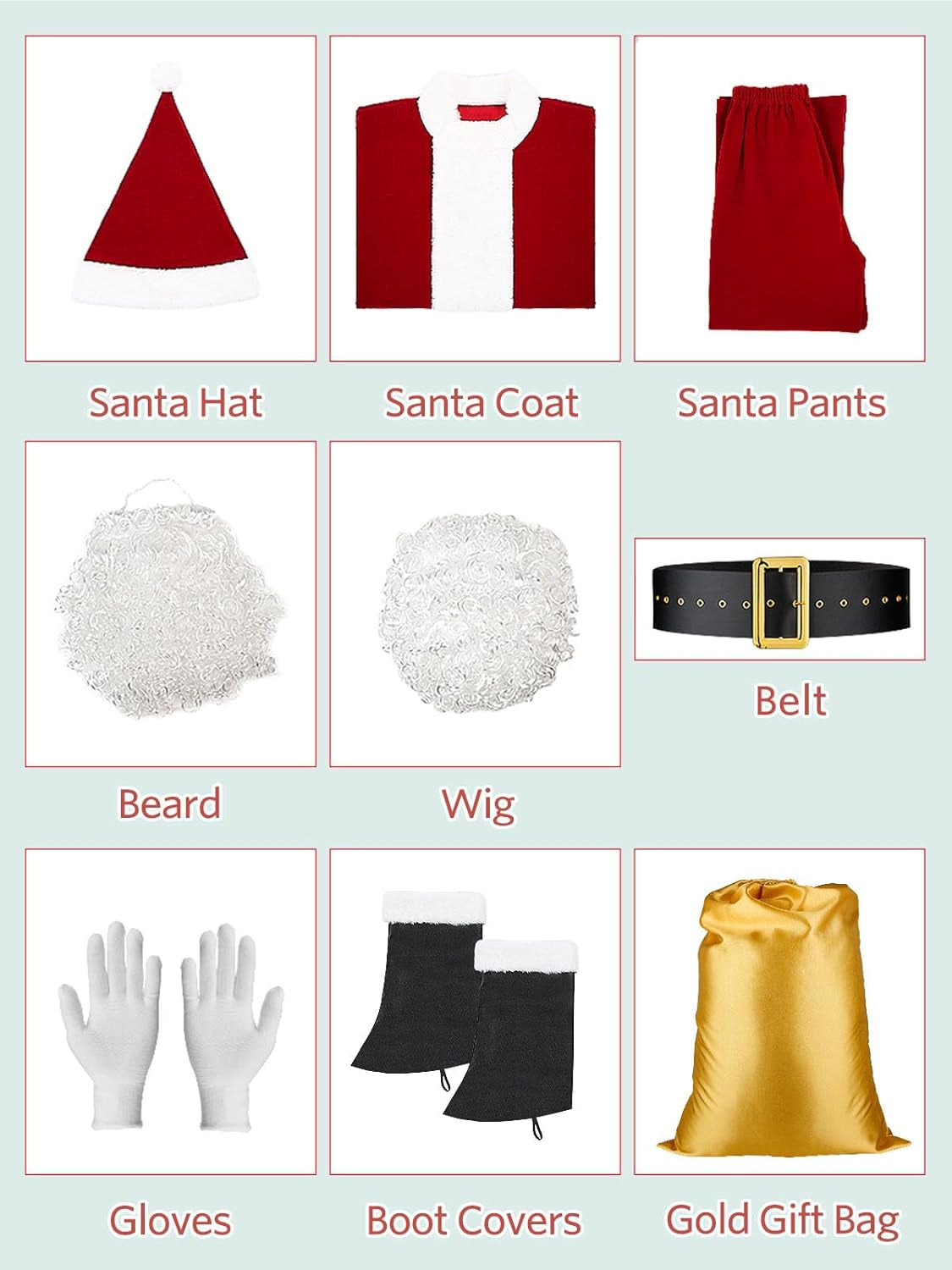 Santa Claus Costume Santa Suit Adult Men Deluxe Velvet Christmas Santa Costume Set