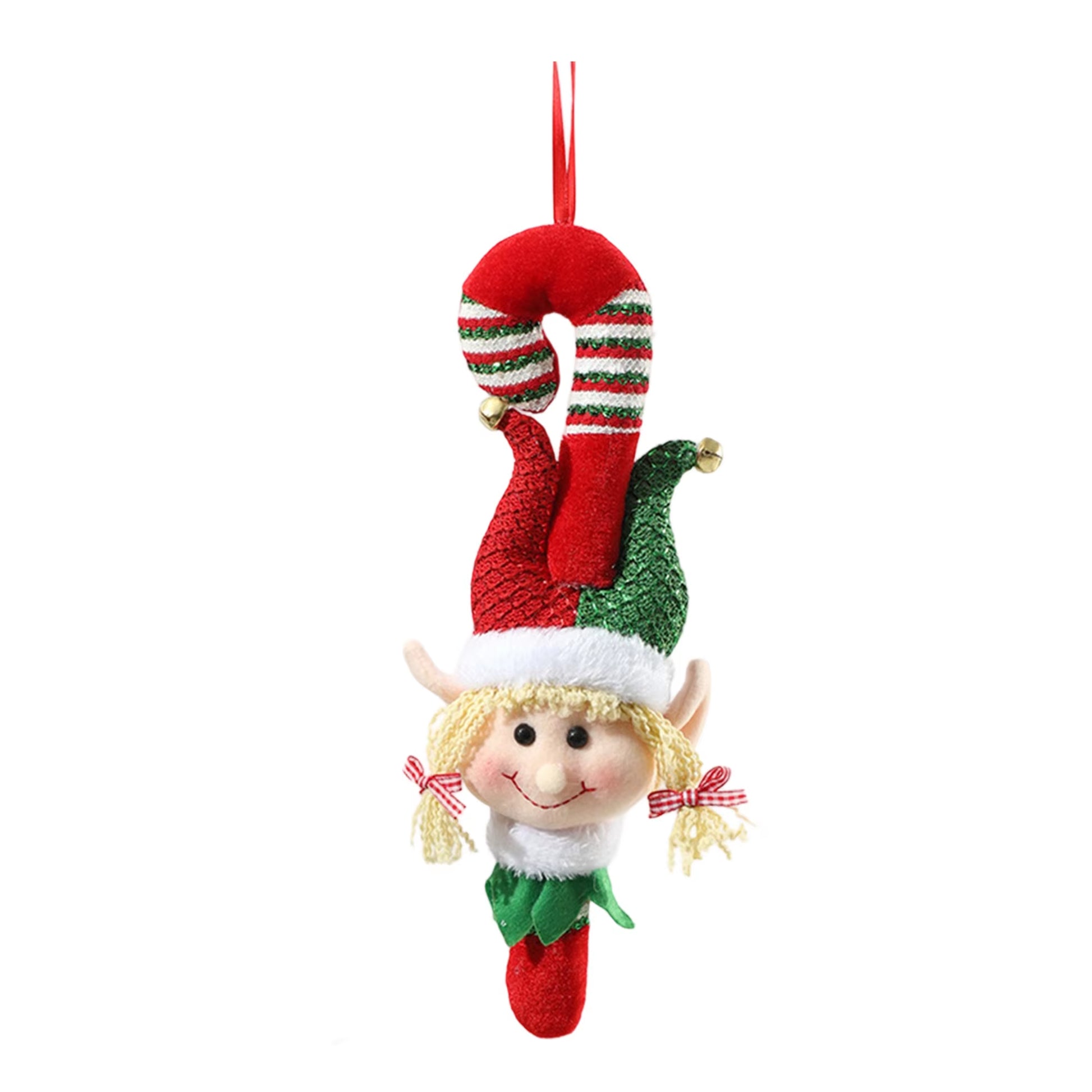 Festive Holiday Santa Claus Plush Doll Christmas Tree Decoration Hanging Ornament Cute Xmas Decorative Elf Toy