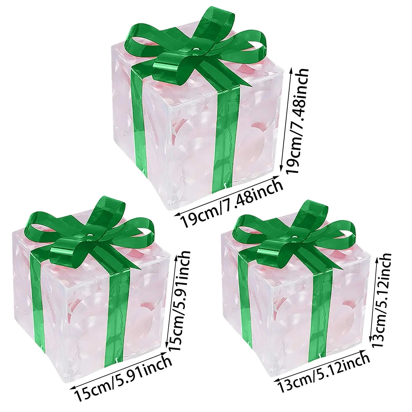 Lighted Gift Boxes Christmas Decorations Indoor Lighting Christmas Box Backyard Outdoor Glowing Christmas Outdoor Decor Lights Up,Green