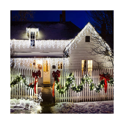Christmas Lights Outdoor Icicle Lights 400LED 32.8FT 8 Modes, Connectable Cur...
