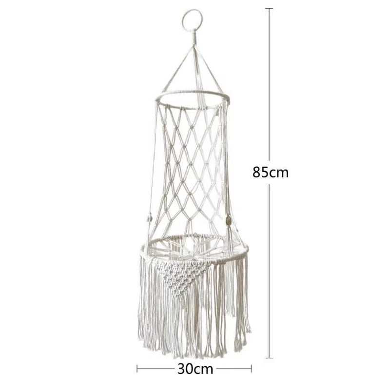 Pet Cat Hammock Swing Bed- Bohemian Handwoven Tapestry Cotton Macrame for Home Bedroom Decoration Wall Hanging without Mat