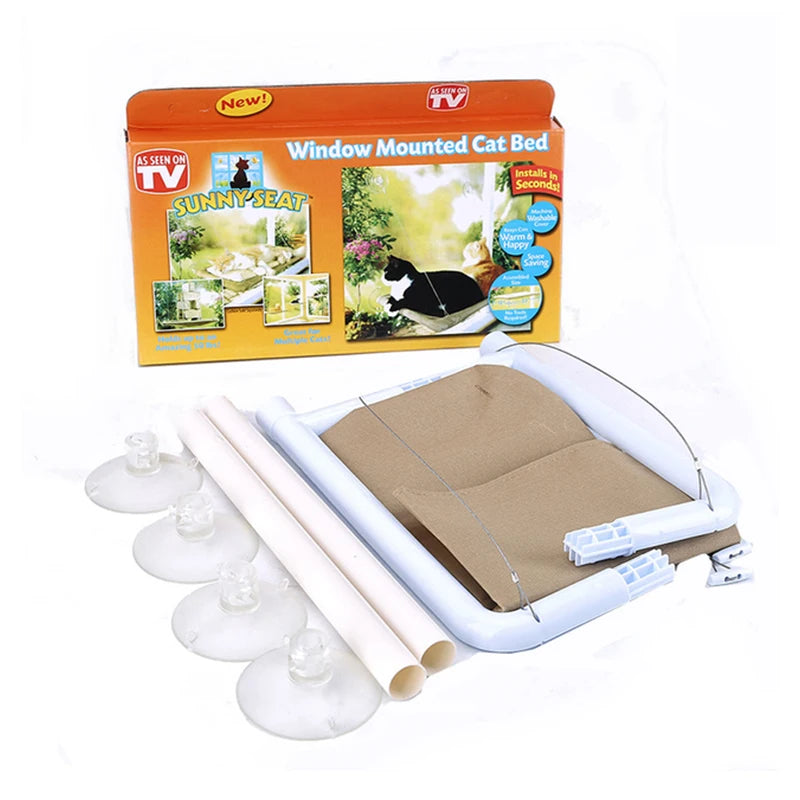 Hanging Cat Bed Pet Cat- Hammock Aerial Cats Bed House Kitten Climbing Frame Sunny Window Seat Nest Bearing 20Kg Pet Winter