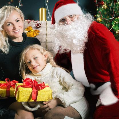 Santa Claus Costume Santa Suit Adult Men Deluxe Velvet Christmas Santa Costume Set