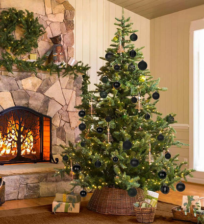 30PCS Shatterproof Black Christmas Tree Ball Ornaments for Holiday Decor