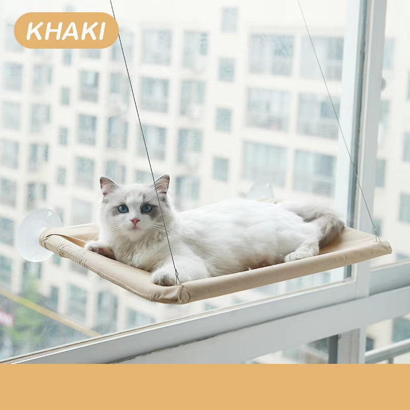 Pet Cat Hammock Aerial Hanging Bed- Cats Bed House Kitten Climbing Frame Sunny Window Seat Nest Bearing 20Kg Pet Accessories