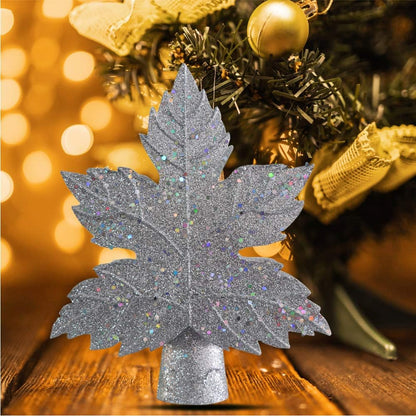 Star Christmas Tree Topper Christmas Tree Topper Lighted with 3D Rotating Snowflake Projector Lights LED Tree Top Projector for Xmas Holiday Home Party(Silver)