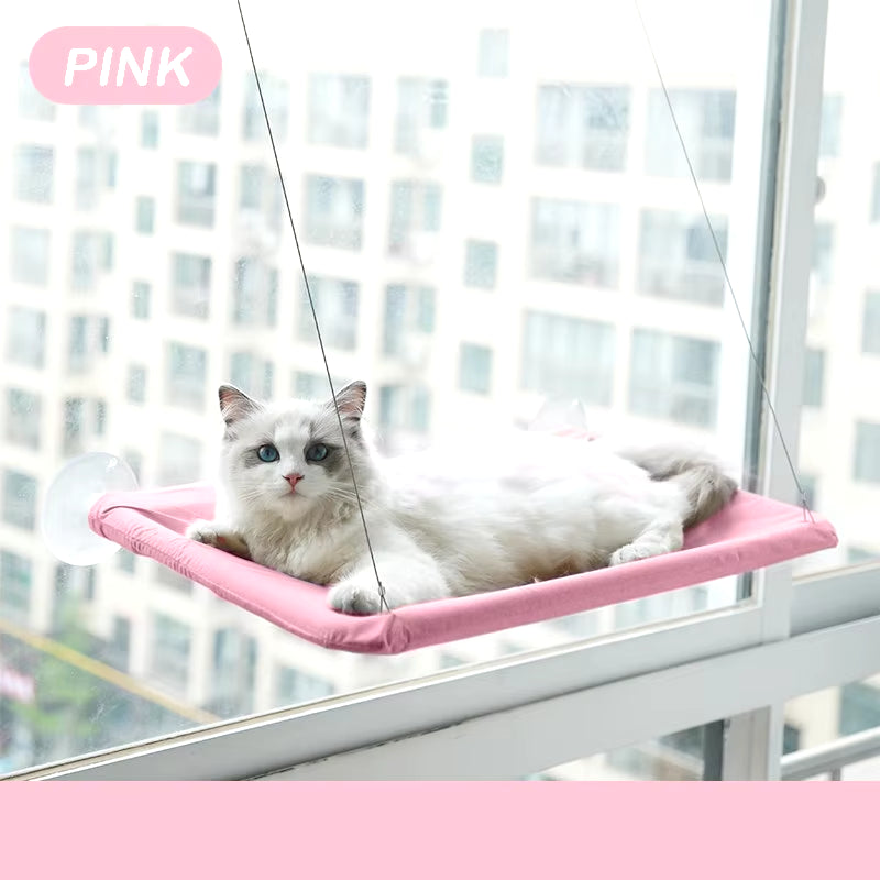 Pet Cat Hammock Aerial Hanging Bed- Cats Bed House Kitten Climbing Frame Sunny Window Seat Nest Bearing 20Kg Pet Accessories