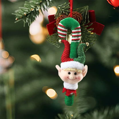Festive Holiday Santa Claus Plush Doll Christmas Tree Decoration Hanging Ornament Cute Xmas Decorative Elf Toy