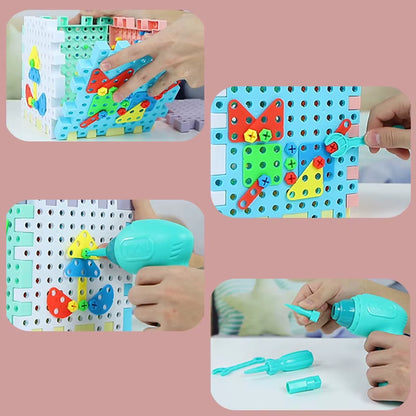 Electric Drill Nut Disassembly Match Tool Toys- Children Educational Assembled Blocks Sets Tools for Boys Design Building Toys