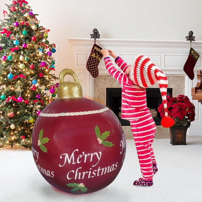 The Latest Christmas Inflatables Outdoor Decorations, 23.62 Inch Outdoor Christmas PVC Inflatable Decorated Ball, Giant Christmas Christmas Tree Decorations, Holiday Inflatables Balls Decoration