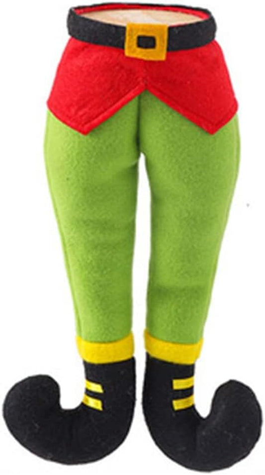 Christmas Elf Stuffed Legs Stuck Tree Topper Decorations Plush Santa Elf Leg Hanging Ornaments Xmas Holiday Indoor Outdoor Party Home Decor Fireplace Car Christmas Ornament