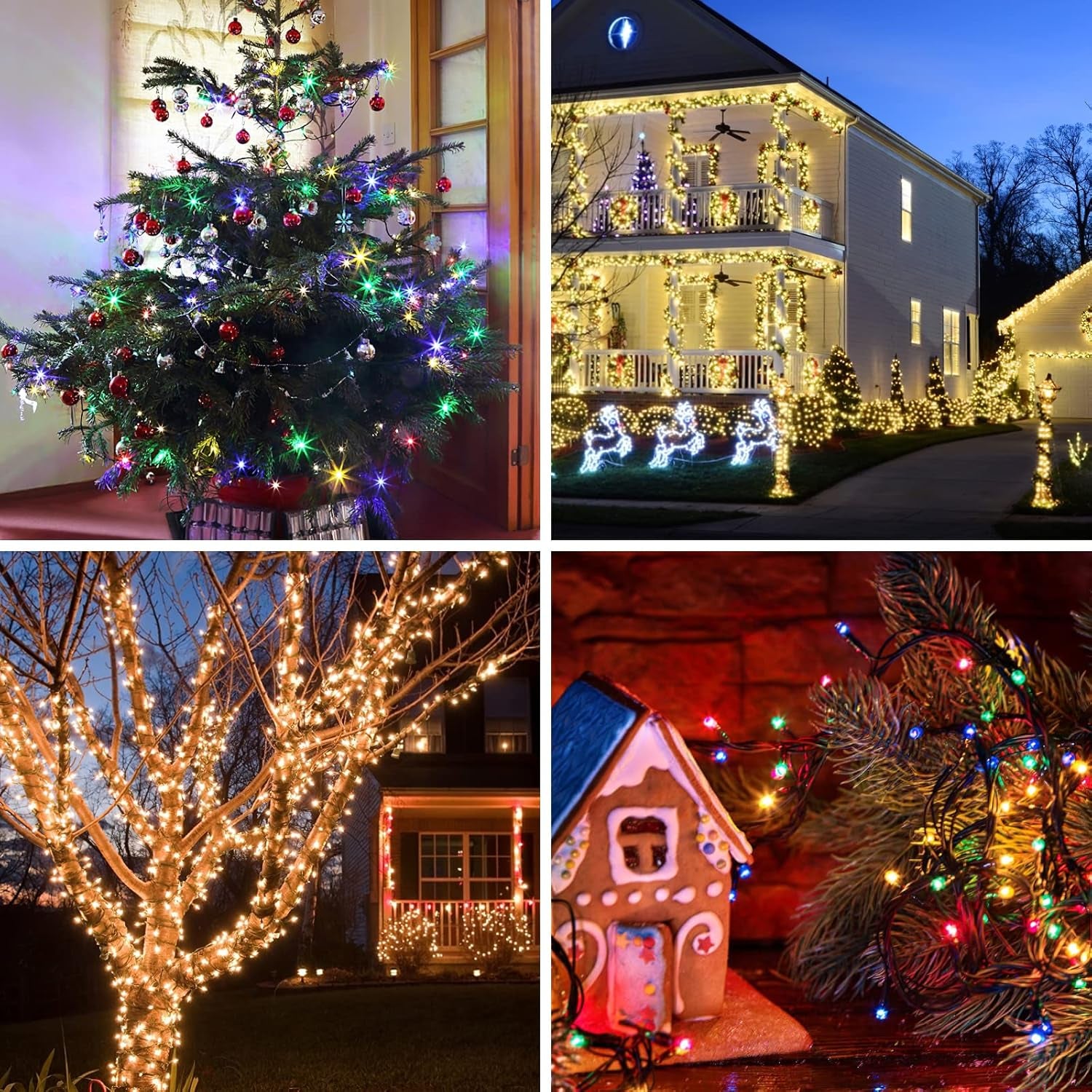 300 LED Christmas String Lights, 108FT - UL Certified Outdoor & Indoor Fairy Lights for Tree, Patio, Garden, Party, Wedding, Halloween, Holiday Decor