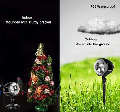 LED Snowfall Projector Lights Christmas Snowflake Projector Lamp with Wireless Remote Indoor Outdoor Waterproof Snow Falling Landscape Projection Light for Party Wedding Garden Decorations