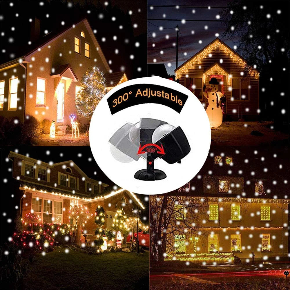 LED Snowfall Projector Lights Christmas Snowflake Projector Lamp with Wireless Remote Indoor Outdoor Waterproof Snow Falling Landscape Projection Light for Party Wedding Garden Decorations