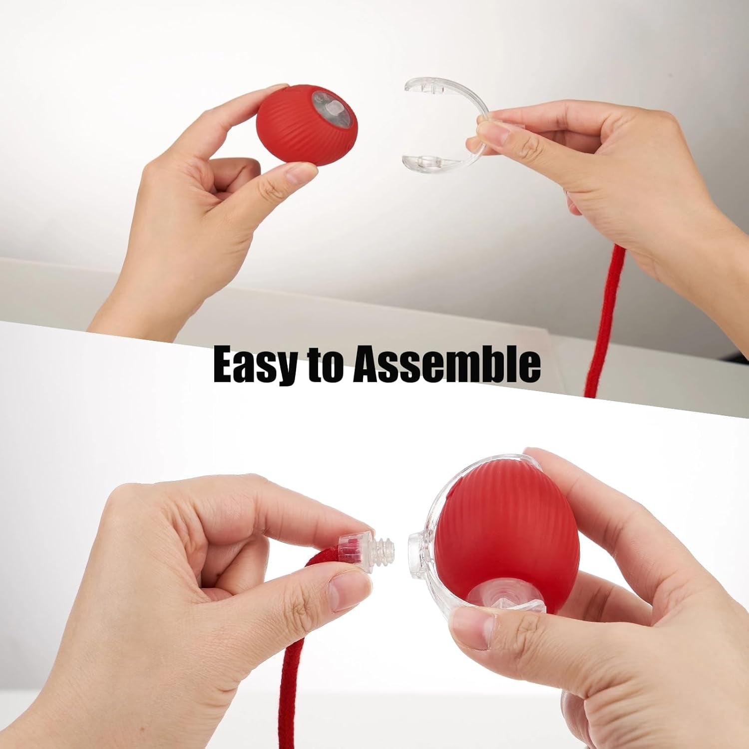 Interactive Dog Cat Toy Ball- Upgraded Rechargable Smart Automatic Rolling Pet Ball with Tail- Fast Moving Toy for Bored Indoor Kitty Puppy