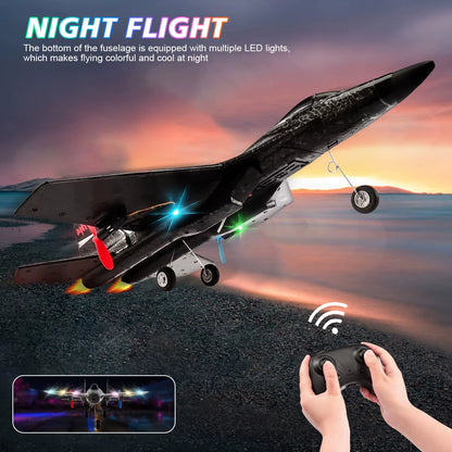 SU27 RC Plane 2.4G 2CH Remote Control Flying Glider with LED Lights- EPP Foam Airplane Toys for Children Gifts