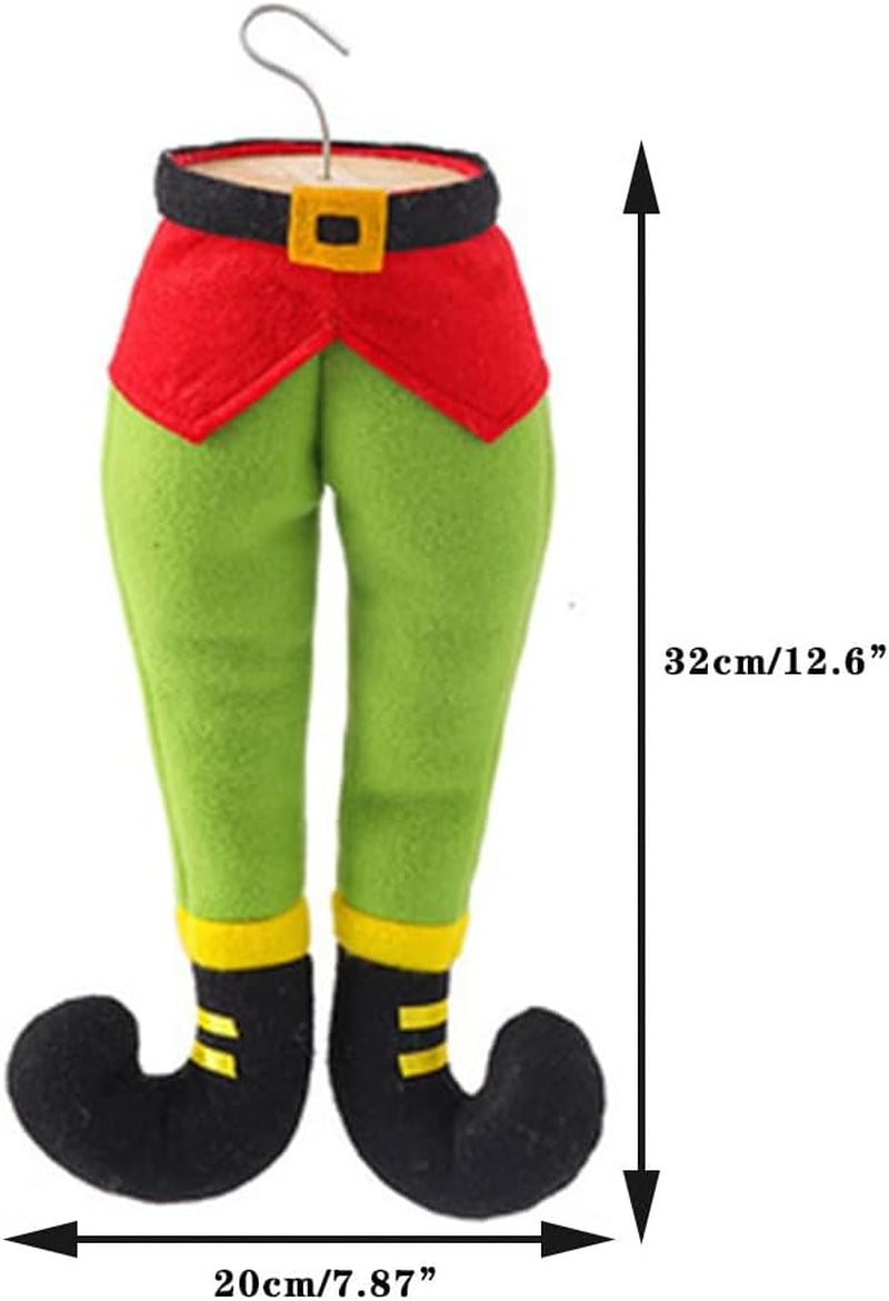 Christmas Elf Stuffed Legs Stuck Tree Topper Decorations Plush Santa Elf Leg Hanging Ornaments Xmas Holiday Indoor Outdoor Party Home Decor Fireplace Car Christmas Ornament