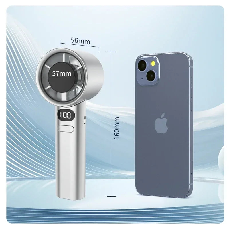 Stay Cool Anywhere with the 120 Wind Speed Portable Handheld Mini Fan - USB Rechargeable Air Cooler for Camping