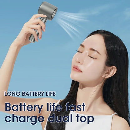 Stay Cool Anywhere with the 120 Wind Speed Portable Handheld Mini Fan - USB Rechargeable Air Cooler for Camping