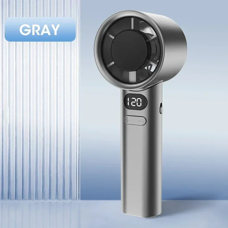 Stay Cool Anywhere with the 120 Wind Speed Portable Handheld Mini Fan - USB Rechargeable Air Cooler for Camping