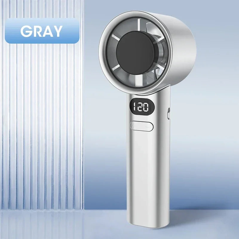 Stay Cool Anywhere with the 120 Wind Speed Portable Handheld Mini Fan - USB Rechargeable Air Cooler for Camping