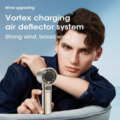 Stay Cool Anywhere with the 120 Wind Speed Portable Handheld Mini Fan - USB Rechargeable Air Cooler for Camping