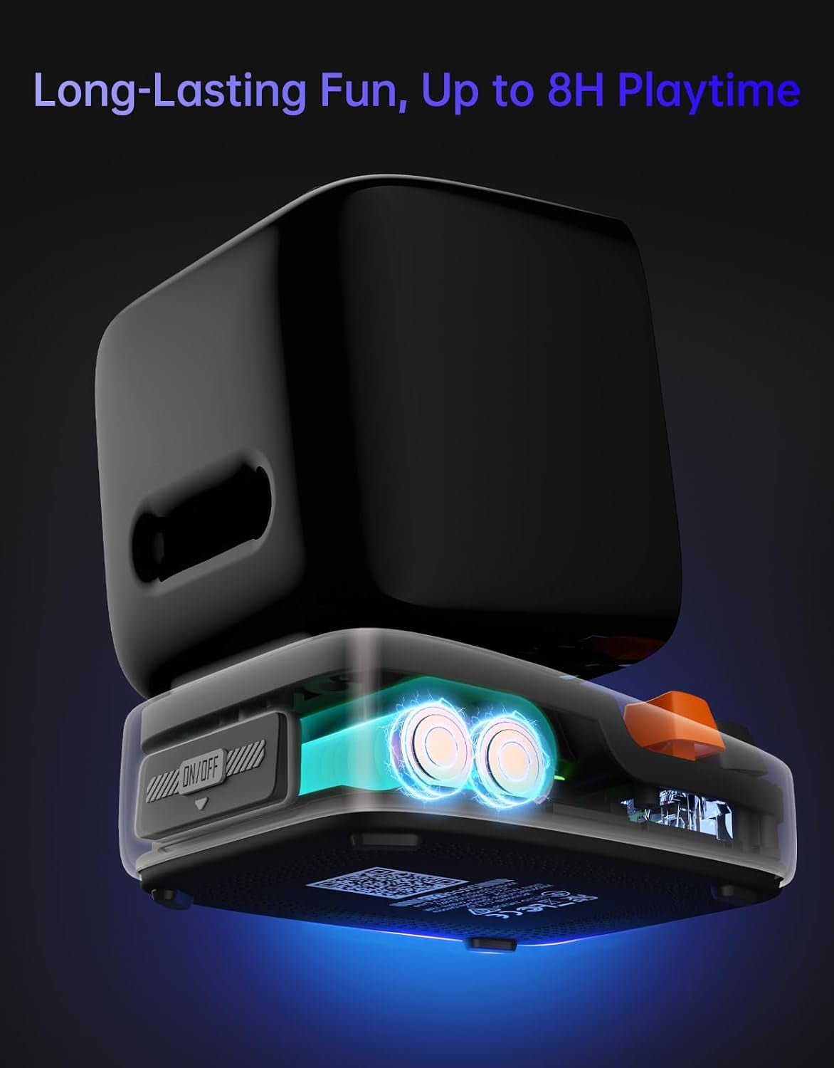 Ditoo Retro Pixel Art Game Bluetooth Speaker with 16X16 LED App Controlled Front Screen (Black)