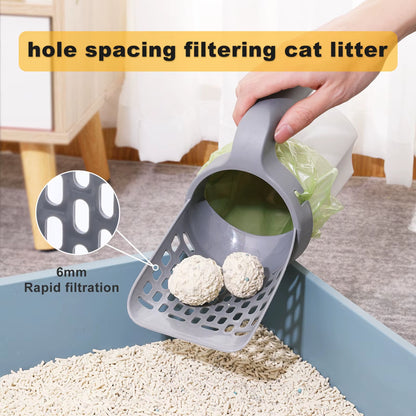 One Piece Cat Litter Scoop Set- Pet Toilet Pick Up Detachable and Portable Installation