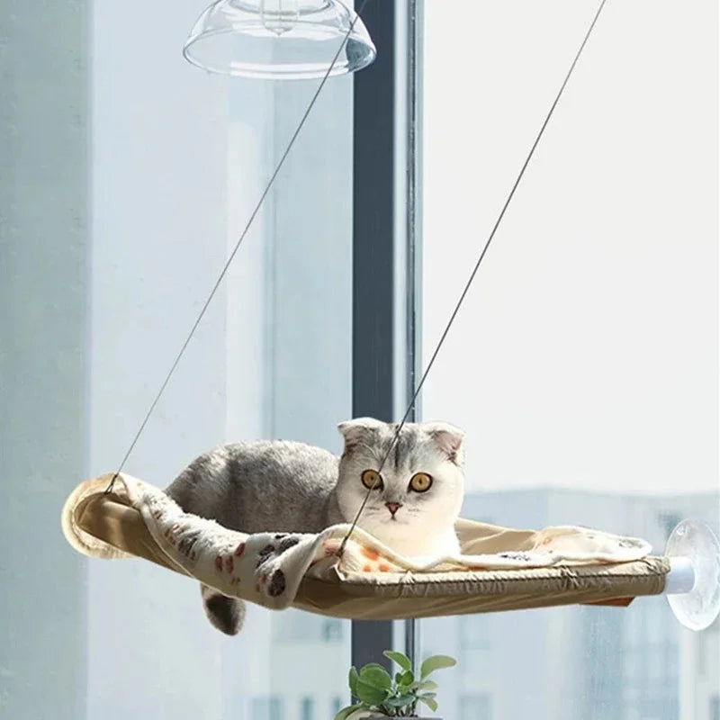Hanging Cat Bed Pet Cat- Hammock Aerial Cats Bed House Kitten Climbing Frame Sunny Window Seat Nest Bearing 20Kg Pet Winter