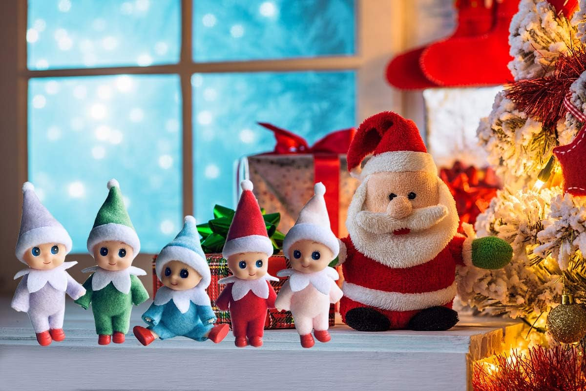 Tiny Baby Elf Doll | Christmas Miniature Elf Decoration | Newborn Gift | Baby Grow Dolls with Feet and Shoes (Purple)