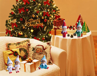 Tiny Baby Elf Doll | Christmas Miniature Elf Decoration | Newborn Gift | Baby Grow Dolls with Feet and Shoes (Purple)