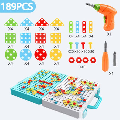 Electric Drill Nut Disassembly Match Tool Toys- Children Educational Assembled Blocks Sets Tools for Boys Design Building Toys