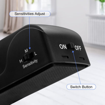 2 Pack Door Stop Alarm, Door Stopper with 120DB Security Alarm, Floor Wedge Door Stop Siren, Door Security Devices for Traveling, Apartment, Hotel and Home, Black