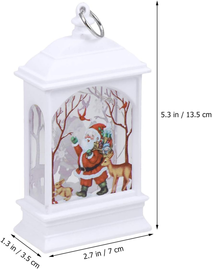 White Santa Lantern Snow Globe Santa Claus Snow Globe Lantern Lighted Christmas Snow Globe Lantern for Christmas Home Décor And
