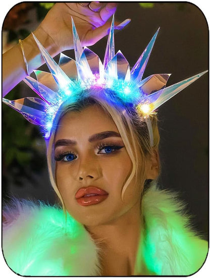 Light up Headband Led Headbands Glow Crown Headpiece Rave Hair Accessories for Women