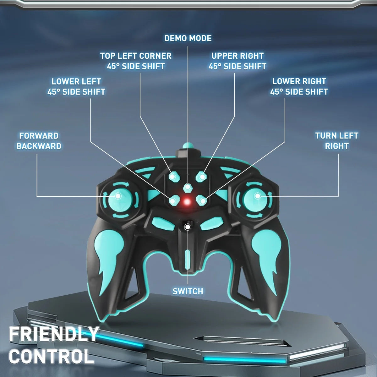 RC Cars- Black 360° Rotating Remote Control Car with Headlight- 4WD 2.4Ghz RC Trucks for Boys Gift.