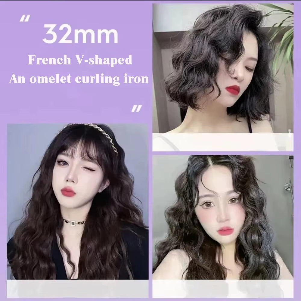 32MM Hair Curler Curling Tool- Egg Roll Lasting Styling Fast Heating Deep Wave Electric Curling Iron 4 Temperature Adjustable